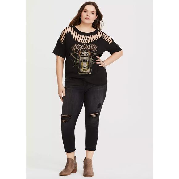 Torrid Aerosmith Slashed Band Graphic T-Shirt Size Large - Picture 5 of 5